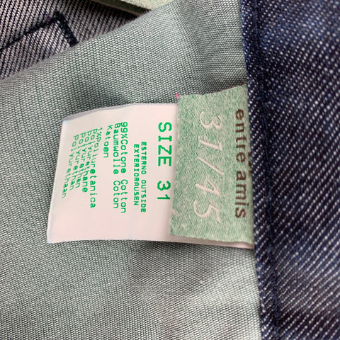 ENTRE AMIS Size 31 Indigo Denim Zip Fly Jeans