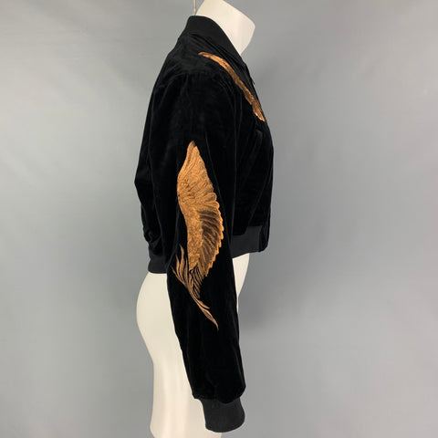 CHRISTIAN DADA FW 19 Size 36 Black Copper Embroidery Cropped Jacket