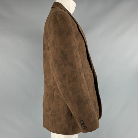 COMME des GARCONS HOMME PLUS Size M Brown Camo Wool Single Breasted Sport Coat