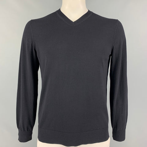 THEORY Size L Navy V-Neck Pullover