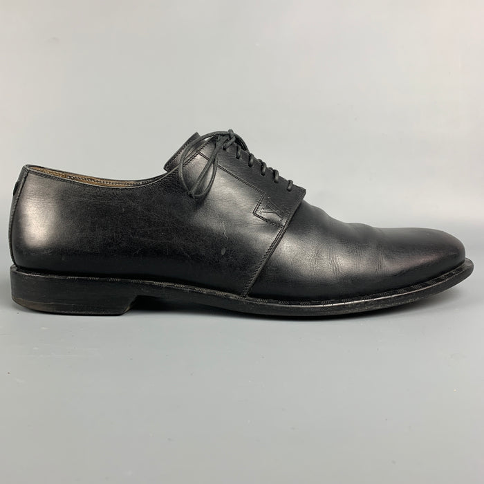 LOUIS VUITTON Size 10 Black Leather Lace Up Shoes
