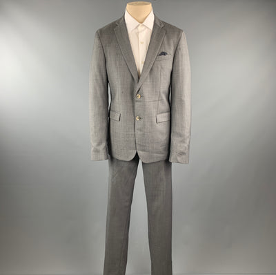 SAND Size 44 Gray Acetate / Viscose Notch Lapel 36 x 32 Suit