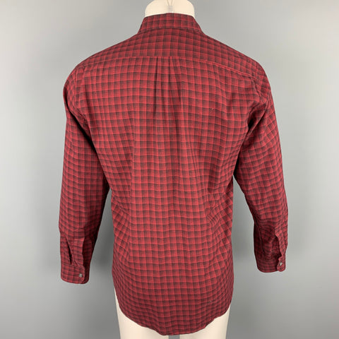 STEVEN ALAN Size M Red & Black Checkered Cotton Button Up Long Sleeve Shirt