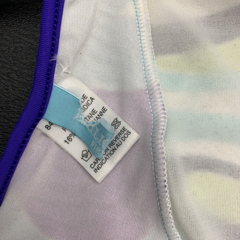 EMILIO PUCCI Size 4 Turquoise & Purple Print One Piece Halter Swimsuit