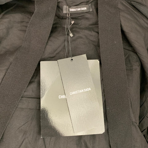 CHRISTIAN DADA Chest Size 34 Size 34 Black Rayon Blend Hooded Coat