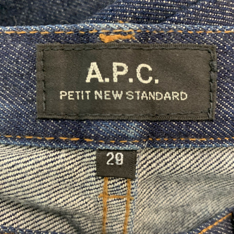 A.P.C. Size 29 Blue Indigo Cotton Tapered Button Fly Jeans