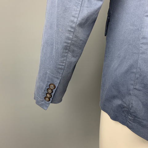 FRANK & OAK Size 40 Blue Cotton Notch Lapel Sport Coat