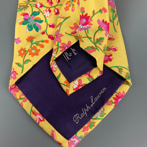 RALPH LAUREN Purple Label Multi-Color Floral Silk Tie