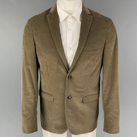 EMILE LAFAURIE Size 38 Olive Corduroy Cotton Sport Coat