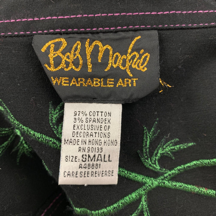 BOB MACKIE Size S Black Multi-Color Cotton Jacket
