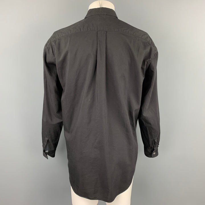 COMME des GARCONS Size M Black & White Mixed Fabrics Button Up Long Sleeve Shirt