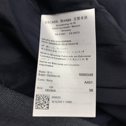 ESCADA Taille 6 Veste en laine vierge sergée grise et gris clair