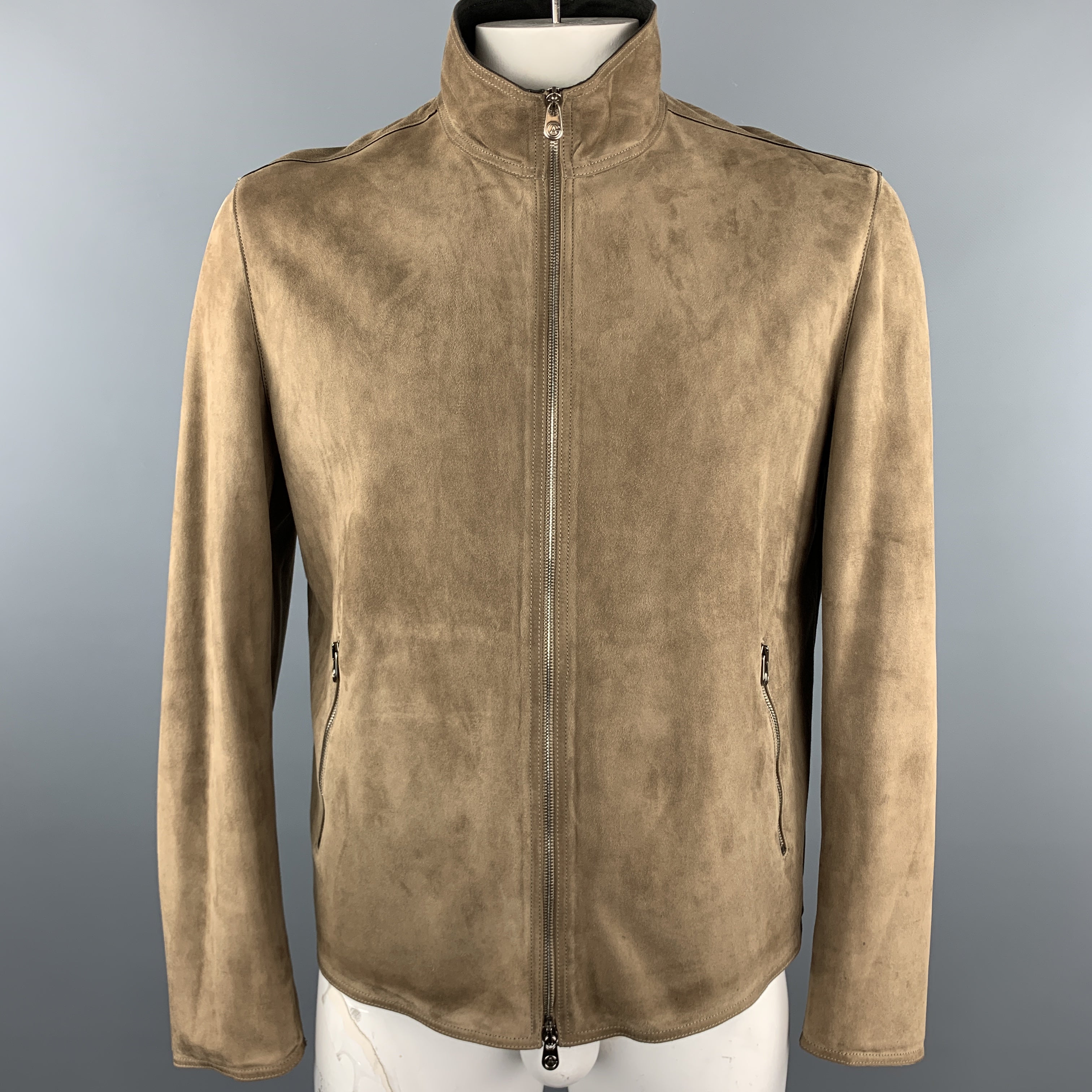 Armani collezioni suede jacket discount