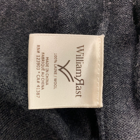WILLIAM RAST Size XL Charcoal Solid Wool V-Neck Sweater Vest