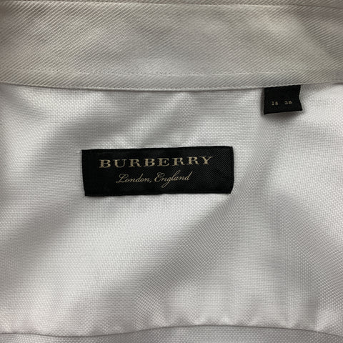 BURBERRY Size S White Pleated Cotton French Cuff Long Sleeve Shirt