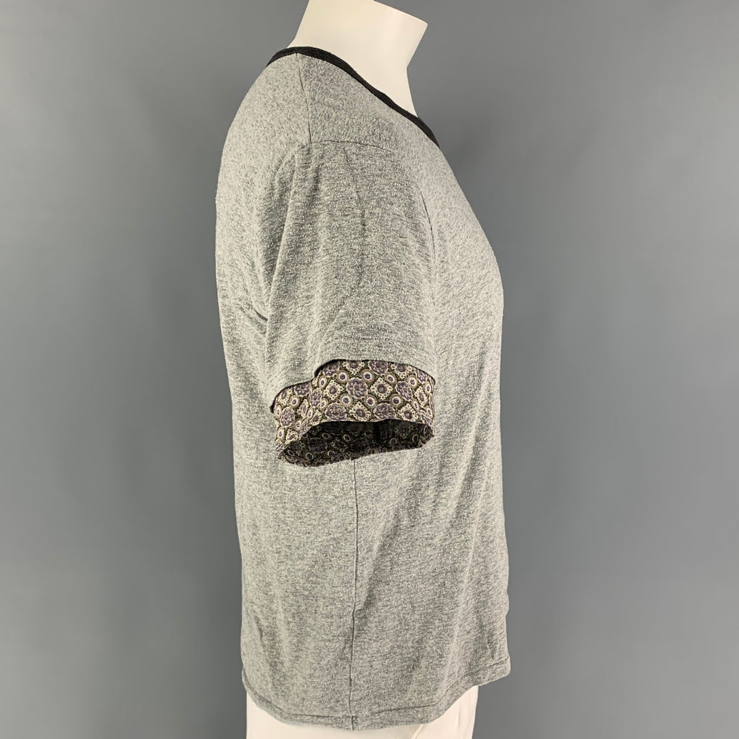 SASQUATCHfabrix Size XL Grey Cotton Silk Crew-Neck T-shirt