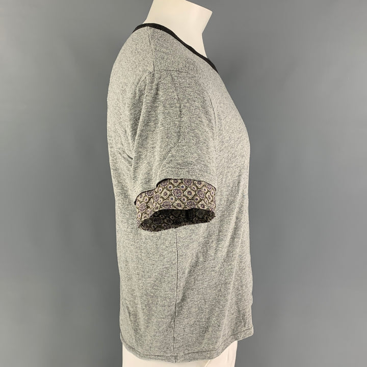 SASQUATCHfabrix Size XL Grey Cotton Silk Crew-Neck T-shirt