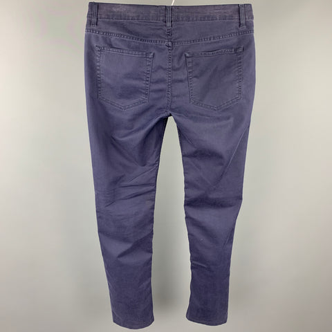 ACNE STUDIOS Size 34 Navy Cotton Blend Zip Casual Pants