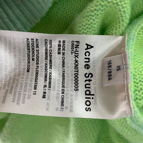 ACNE STUDIOS Size XS Neon Cashmere Crew-Neck Sweater