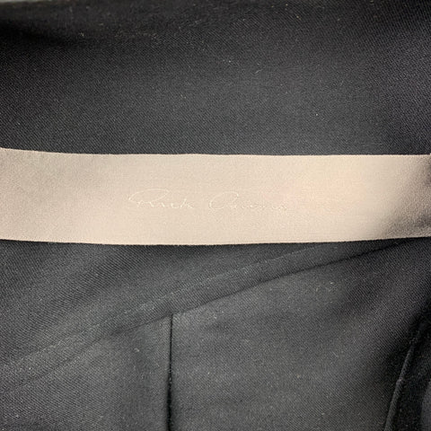 RICK OWENS WALRUS S/S 17 Taille 6 Noir Tissus Mélangés Soie Giacca Heron Veste