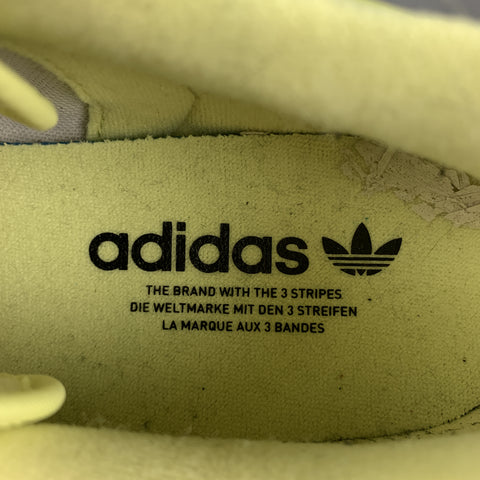 ADIDAS Size 10.5 Neon Green Solid Leather Lace Up Sneakers