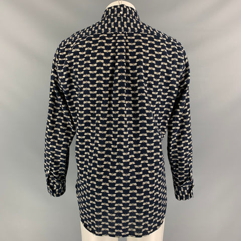 GITMAN VINTAGE Size L Indigo Print Cotton Button Down Long Sleeve Shirt