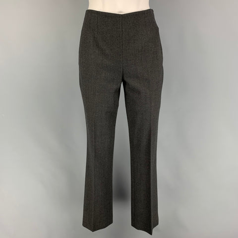 RALPH LAUREN Black Label Taille 2 Pantalon habillé en laine charbon de bois à jambe étroite