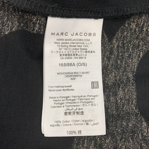 MARC JACOBS Taille Unique Chemise surdimensionnée monogramme en coton blanc noir
