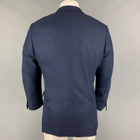 LORO PIANA Size 38 Blue Cashmere Single Breasted Sport Coat