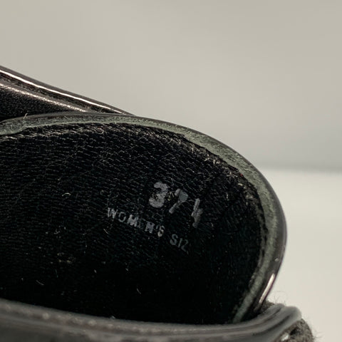HOGAN Taille 7.5 Chaussures à lacets en cuir verni perforé noir Wingtip