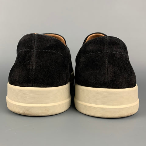 Mocasines sin cordones de ante blanco y negro talla 10 VINCE