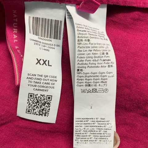 120% LINO Chest Size 44 Raspberry Linen Notch Lapel Sport Coat