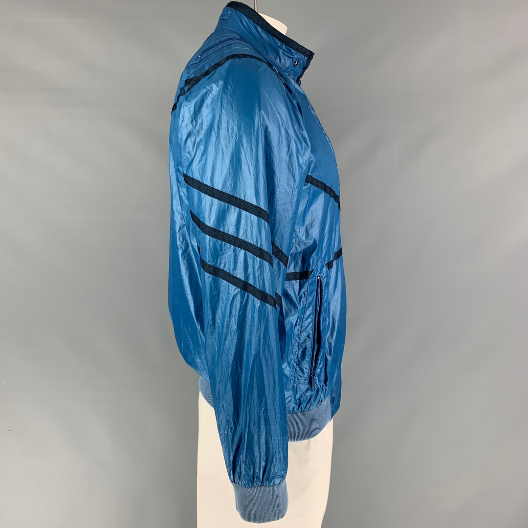 MARC JACOBS Size L Blue Black Polyester Windbreaker Jacket