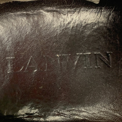 LANVIN Taille 13 Baskets à bout renforcé en cuir verni bordeaux et blanc