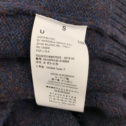 MAISON MARGIELA Size S Navy Knitted Lana Wool Cardigan