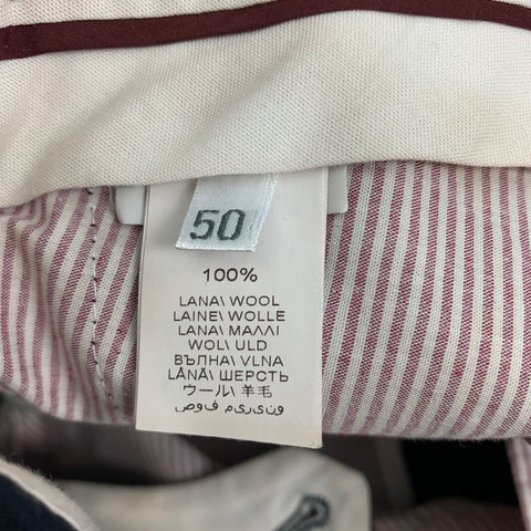 BRUNELLO CUCINELLI Size 34 Navy Grey Stripe Lana Wool Dress Pants