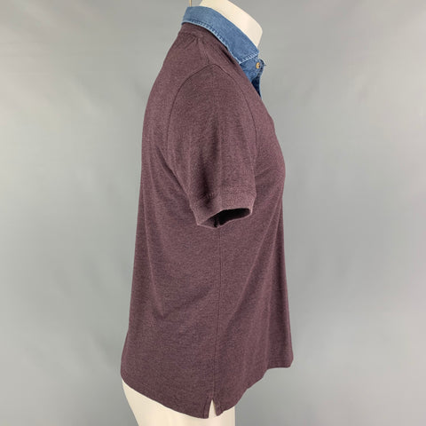BRUNELLO CUCINELLI Size S Purple Blue Cotton Layered Vest
