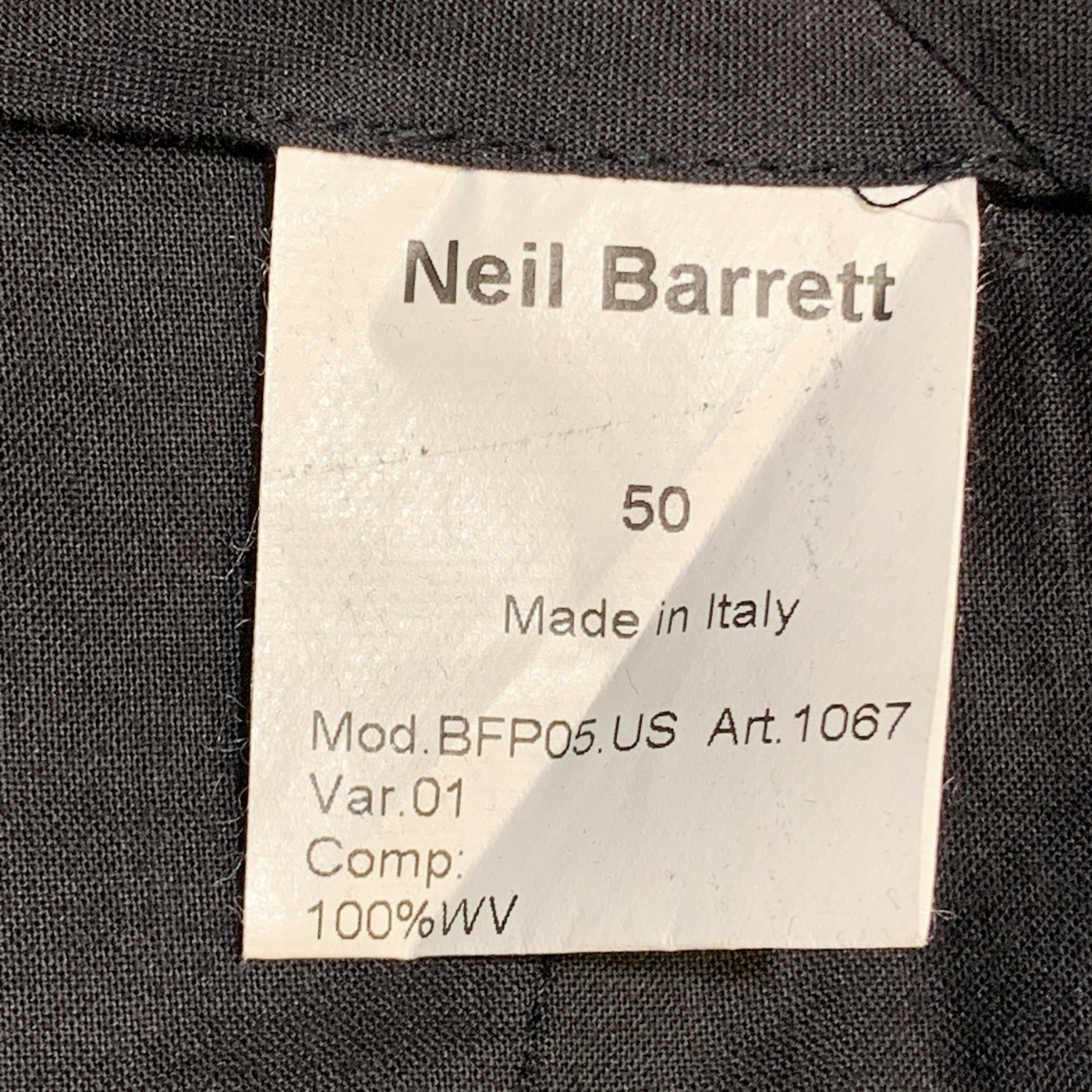 NEIL BARRETT Size 36 Black Twill Wool Pleated Cuffed Dress Pants