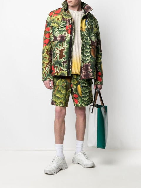 BUSCEMI Size 38 Multi-Color Camo Cotton Technical Tropical Jacket & Shorts