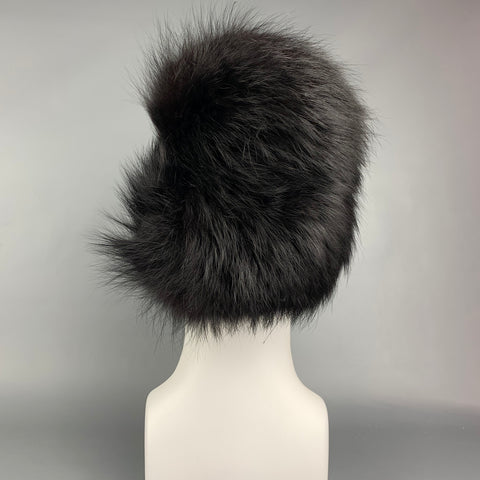 Vintage I MAGNIN Black Fur Hat
