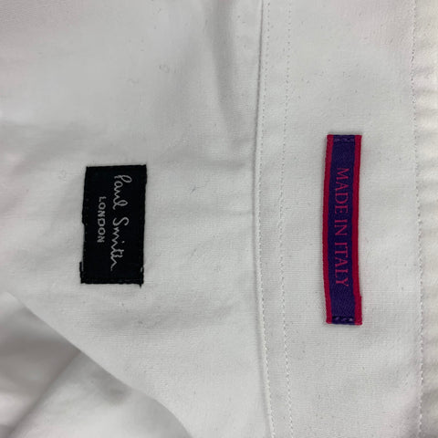 PAUL SMITH Size XL White Cotton French Cuff Long Sleeve Shirt