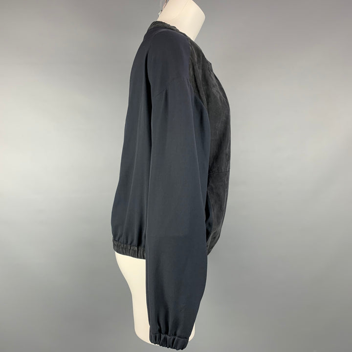FABIANA FILIPPI Size M Navy & Grey Merino Wool / Viscose Jacket