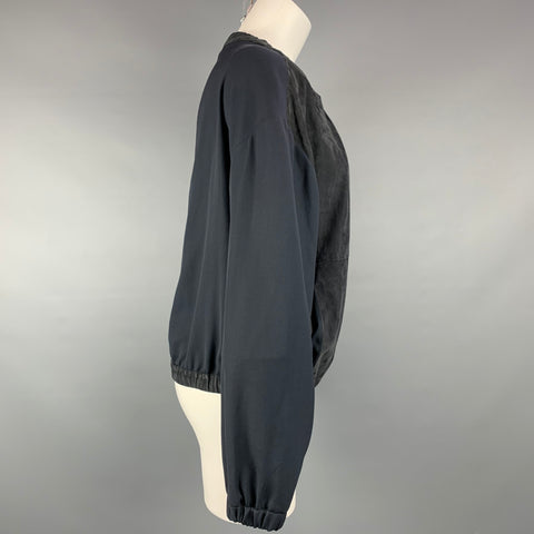 FABIANA FILIPPI Taille M Veste Laine Mérinos / Viscose Marine &amp; Gris