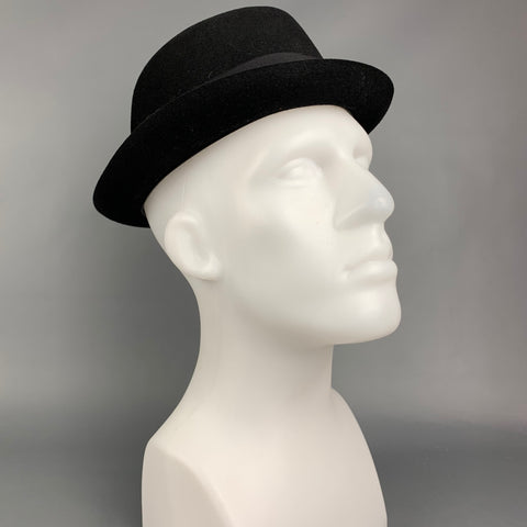 BILTMORE Size 7.5 Black Felt Porkpie Hat