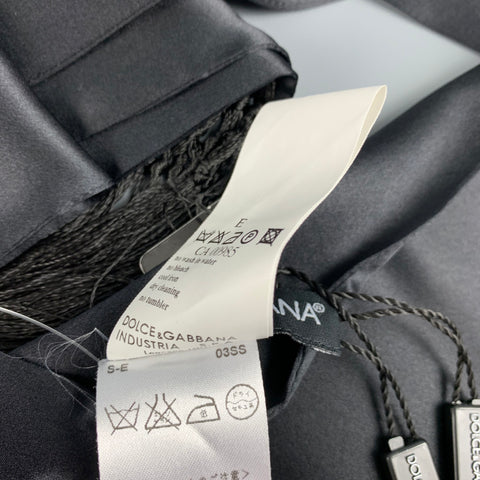 DOLCE & GABBANA Black Silk Satin Scarves