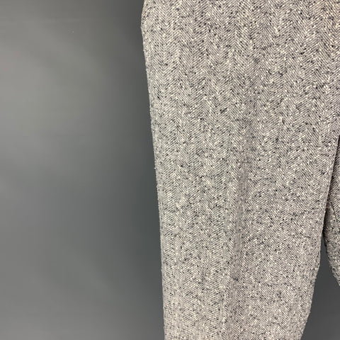 SUITSUPPLY Size 32 Grey Textured Linen Polyester Zip Fly Dress Pants