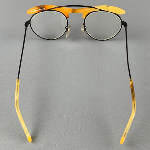 LAEYEWORKS TOJO Monturas de metal de acetato negro y beige