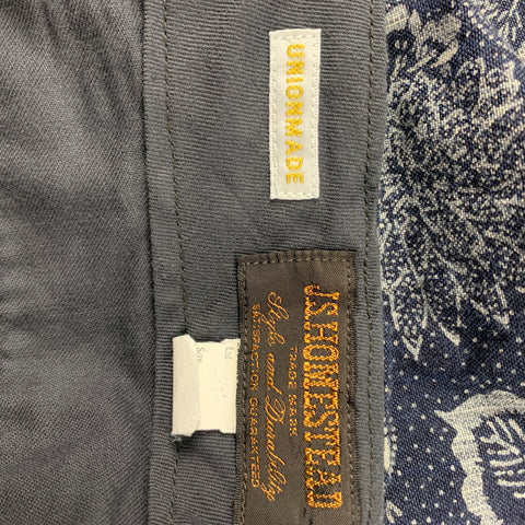 UNIONMADE x JS HOMESTEAD Short large en coton fleuri bleu marine et bleu