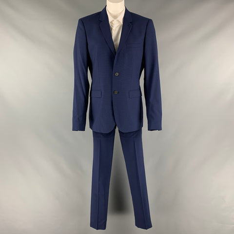 THE KOOPLES Costume simple boutonnage en laine pied-de-poule marine taille 38