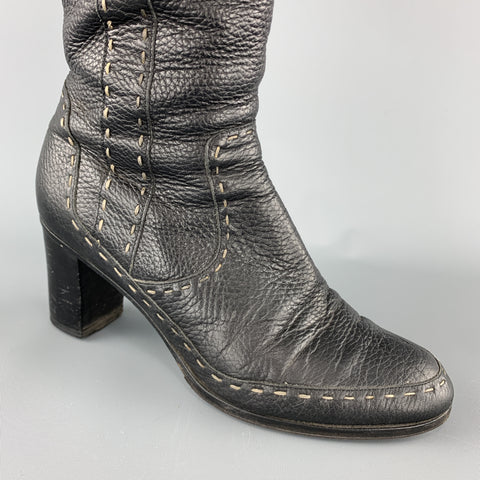 FENDI Talla 9 Botas hasta la rodilla SELLERIA con puntada superior texturizada marrón